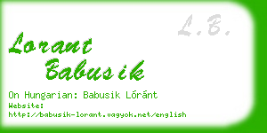 lorant babusik business card