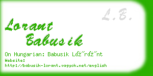 lorant babusik business card